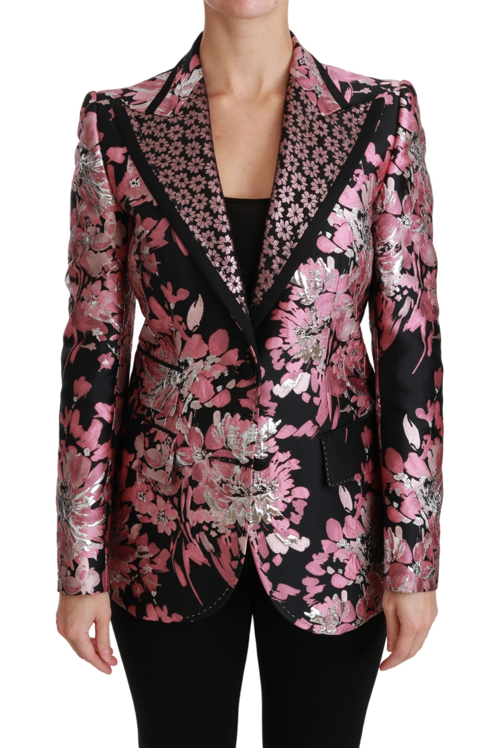 Elegant Floral Jacquard Blazer