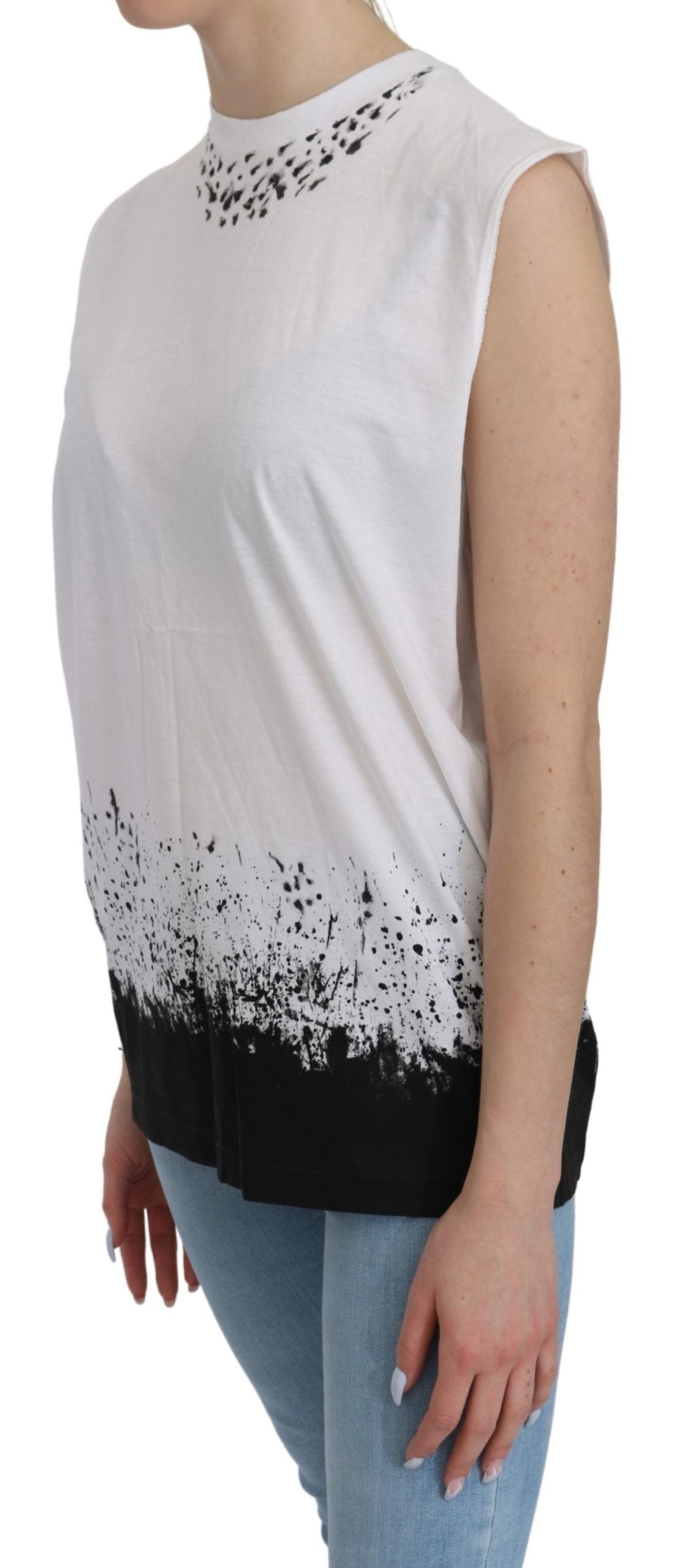 Chic Sleeveless Cotton Crew Neck Top