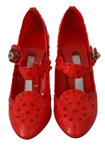 Chic Red Crystal Cinderella Pumps