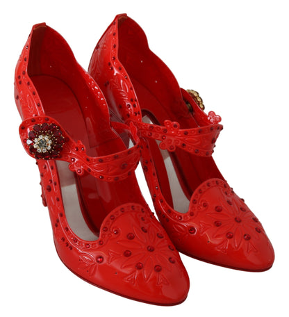 Chic Red Crystal Cinderella Pumps