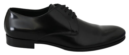 Elegant Black Leather Derby Shoes