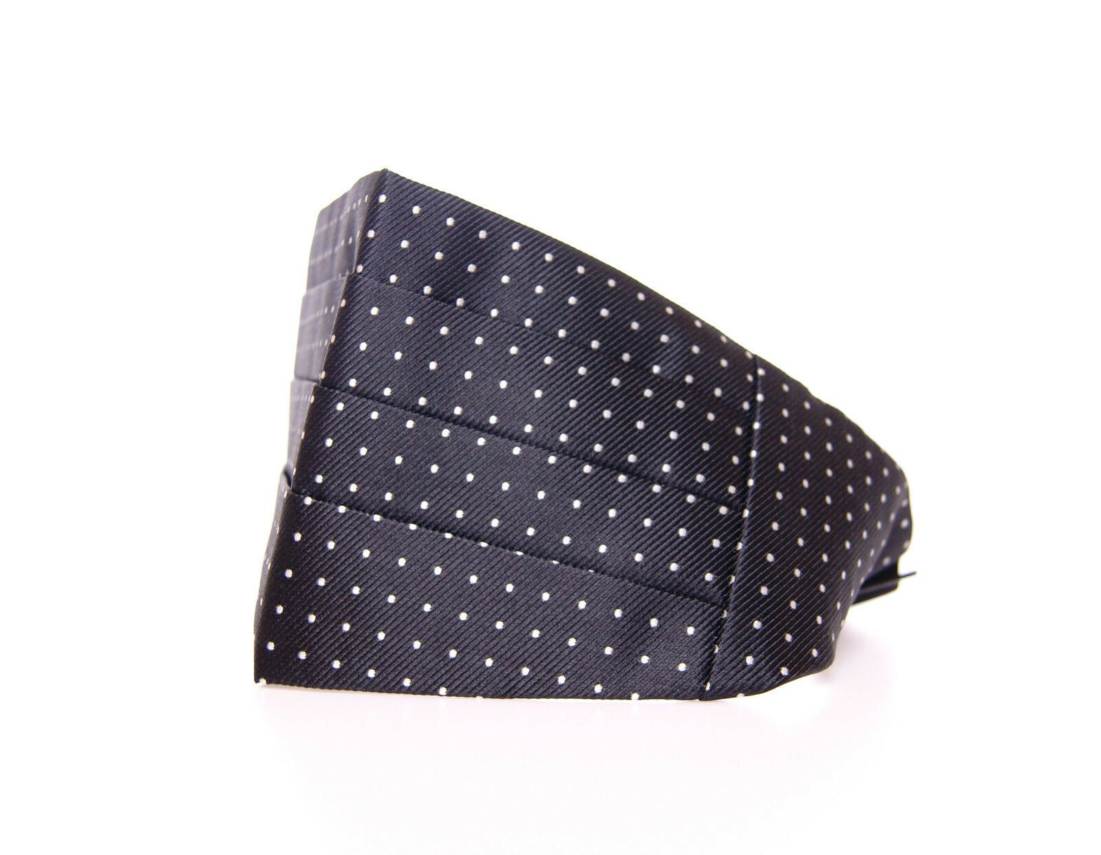 Elegant Black Silk Polka Dot Cummerbund