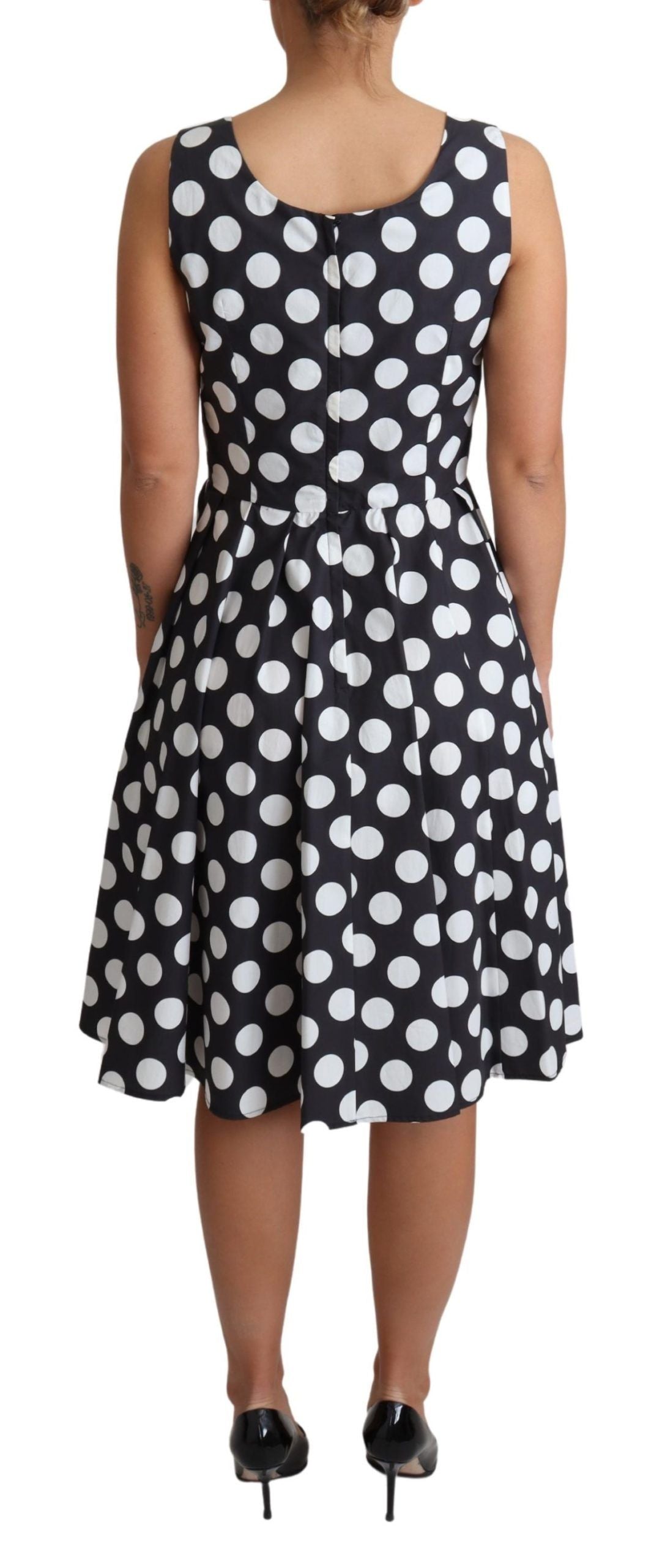 Polka Dot Sleeveless A-Line Dress