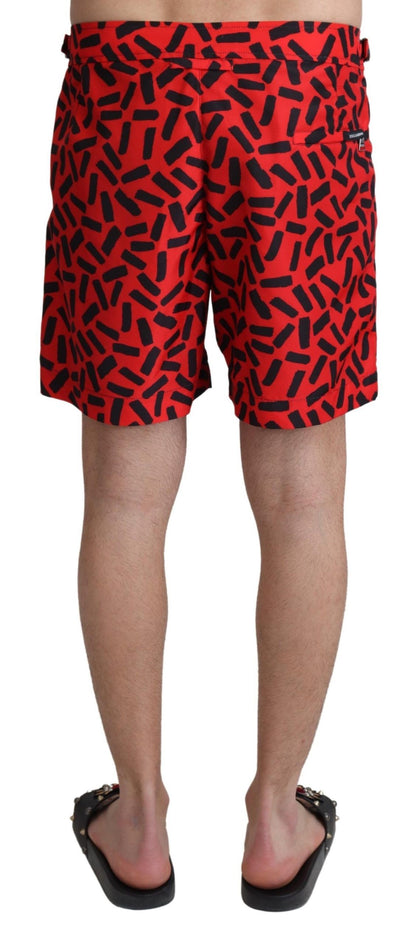 Chic Red Swim Trunks Boxer Shorts