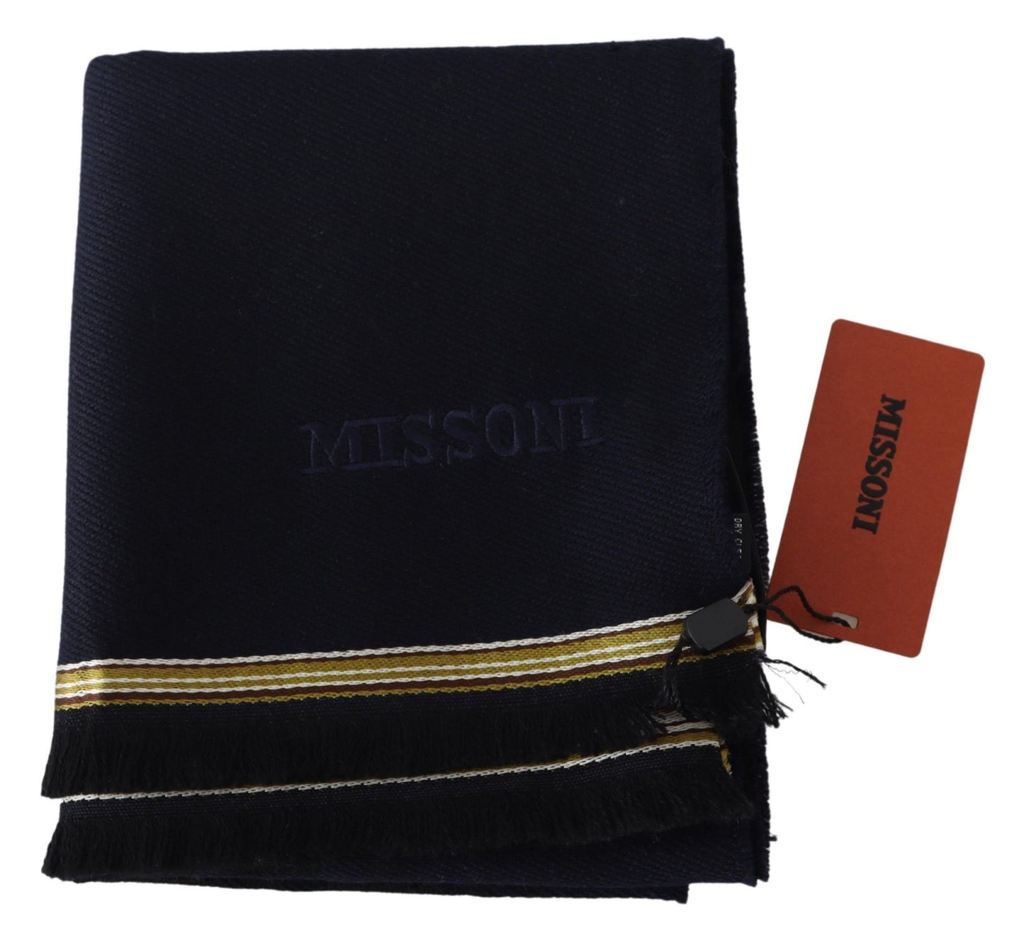 Elegant Unisex Wool Scarf with Embroidered Logo