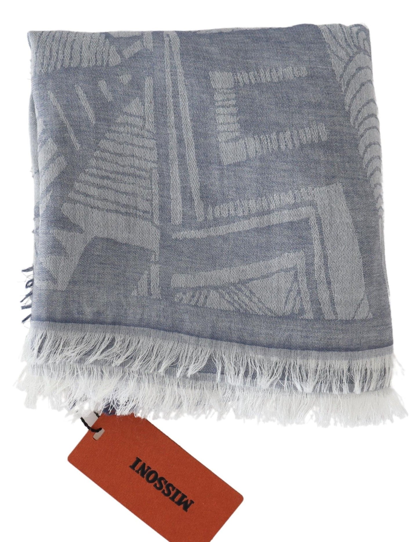 Elegant Cashmere Fringed Scarf in Gray