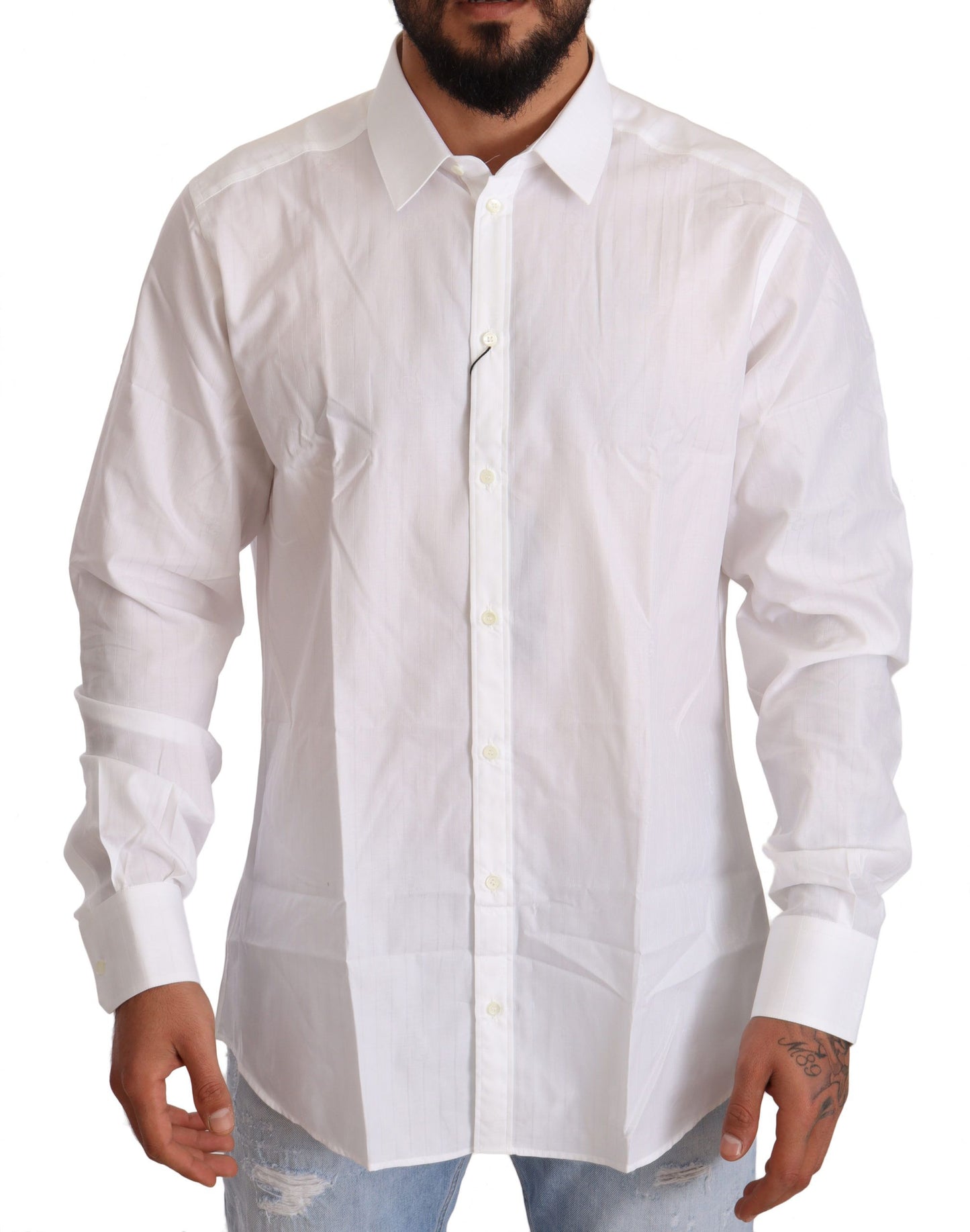 Elegant White Martini Fit Shirt