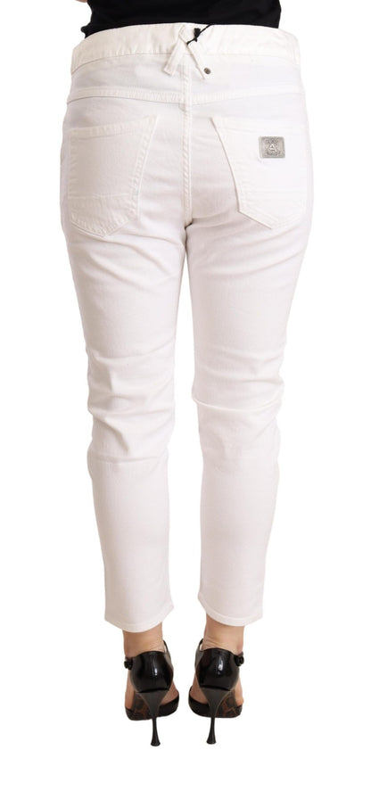 Elegant Slim Fit White Skinny Pants