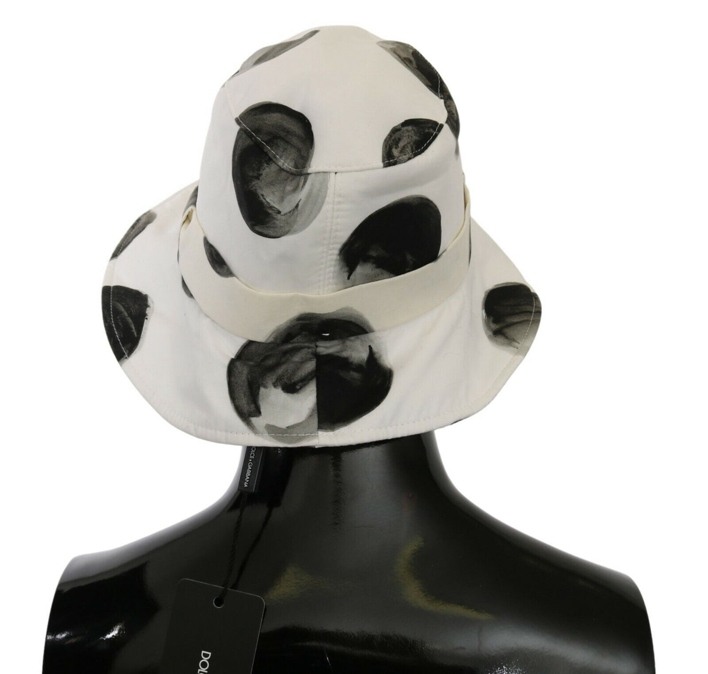 Polka Dot Cotton Bucket Hat - White & Black