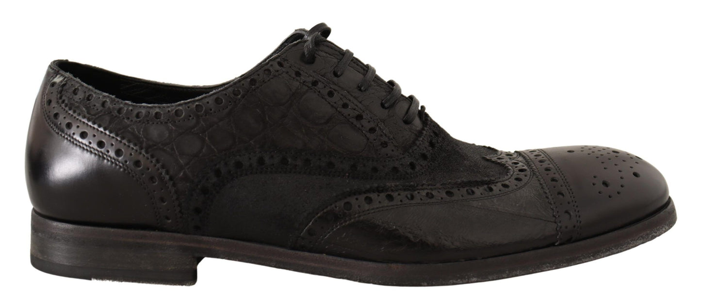 Exotic Leather Brogue Derby Dress Shoes