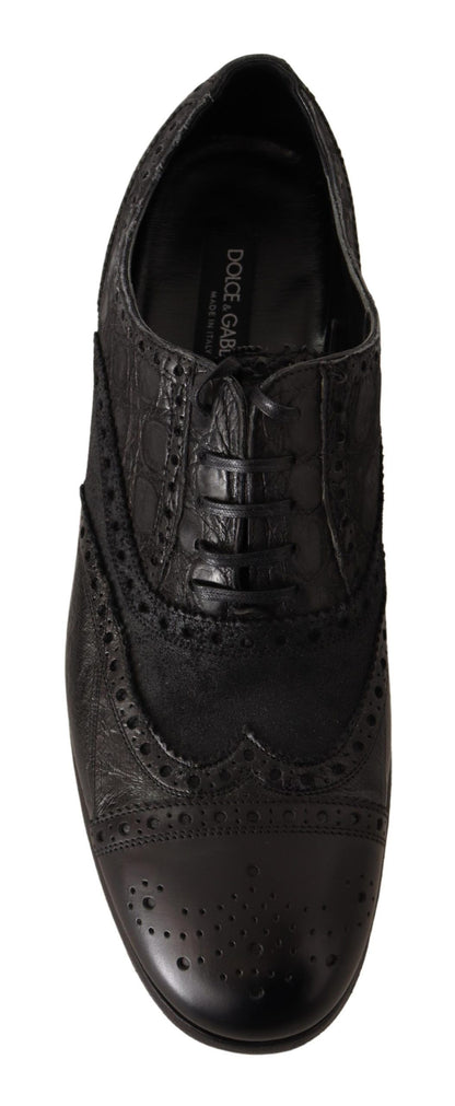 Exotic Leather Brogue Derby Dress Shoes