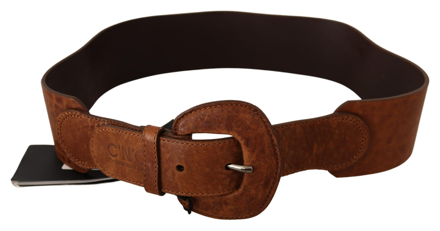 Elegant Brown Leather Fashion Belt