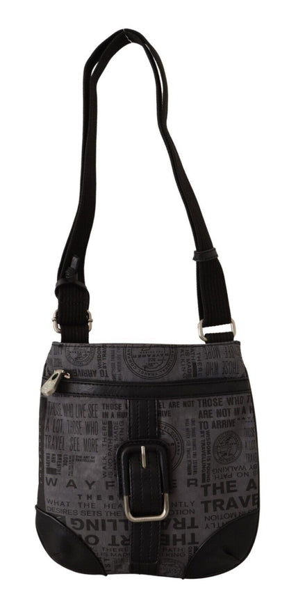 Chic Gray Fabric Crossbody Bag