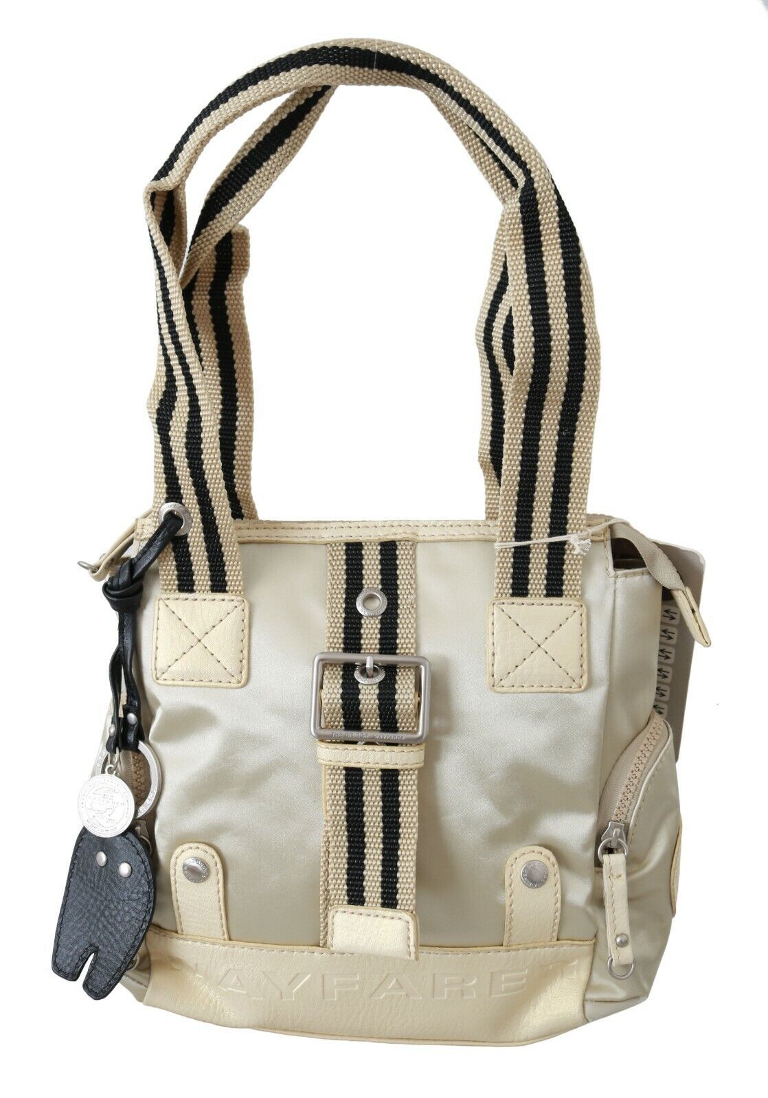 Chic Beige Fabric Handbag