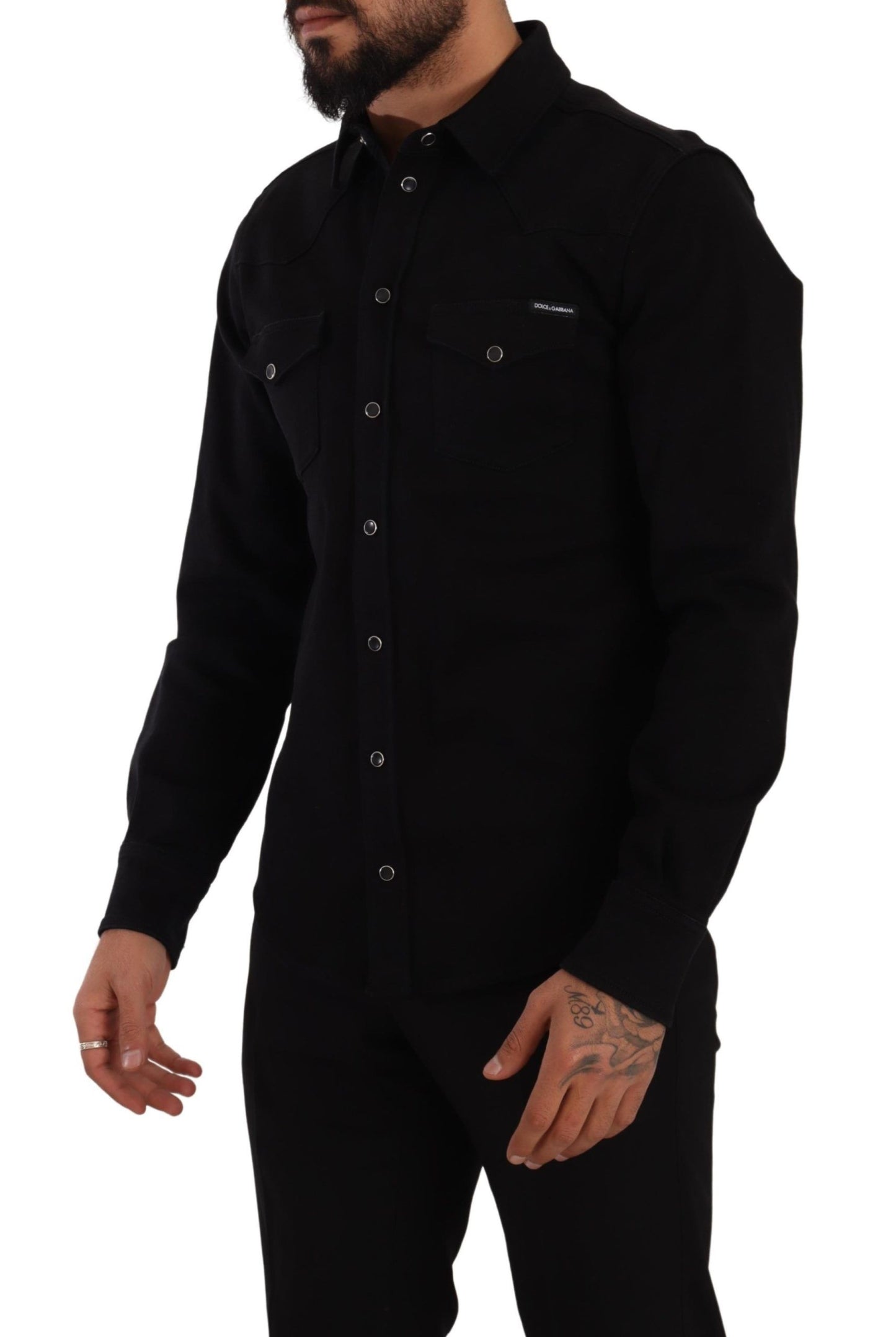 Slim Fit Casual Black Designer Shirt