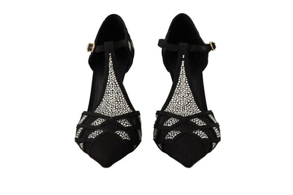 Elegant Crystal-Embellished Suede Pumps