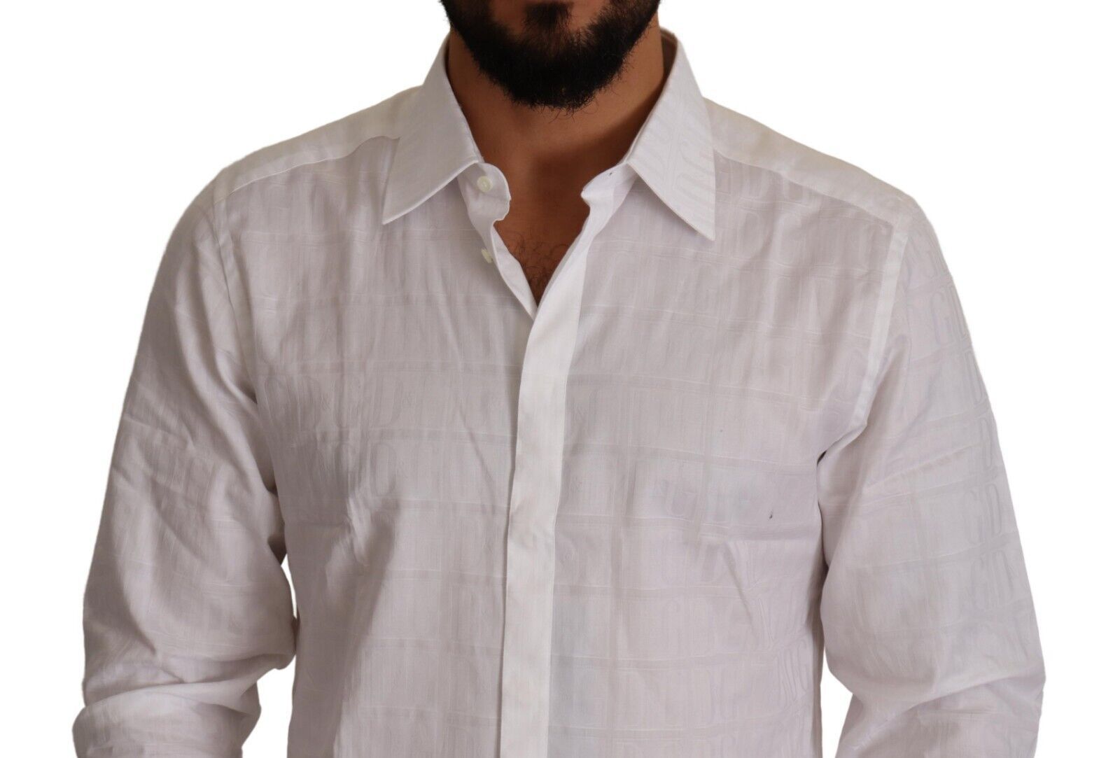 Elegant White Cotton Dress Shirt - Slim Fit