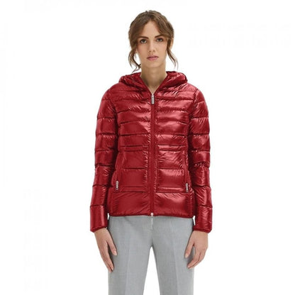 Red Nylon Women Jacket