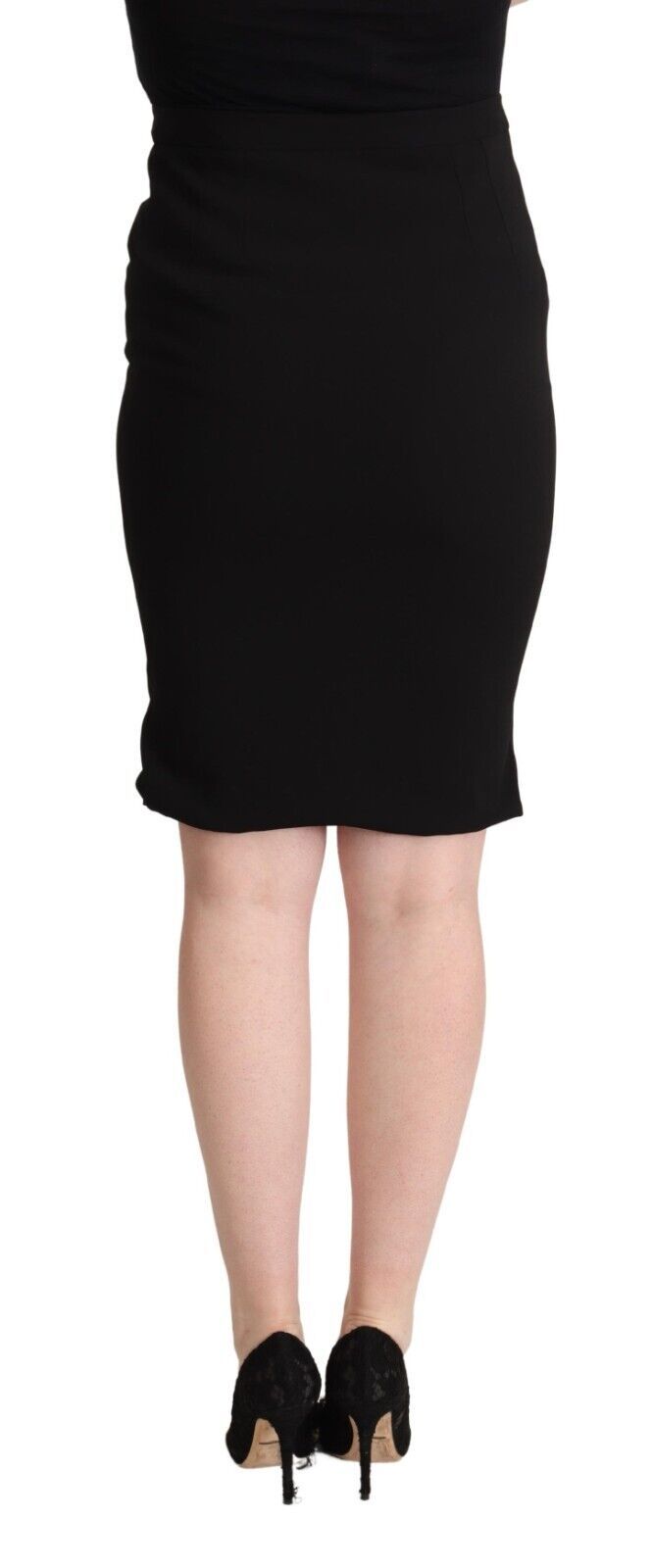 Chic High Waist Pencil Skirt in Black