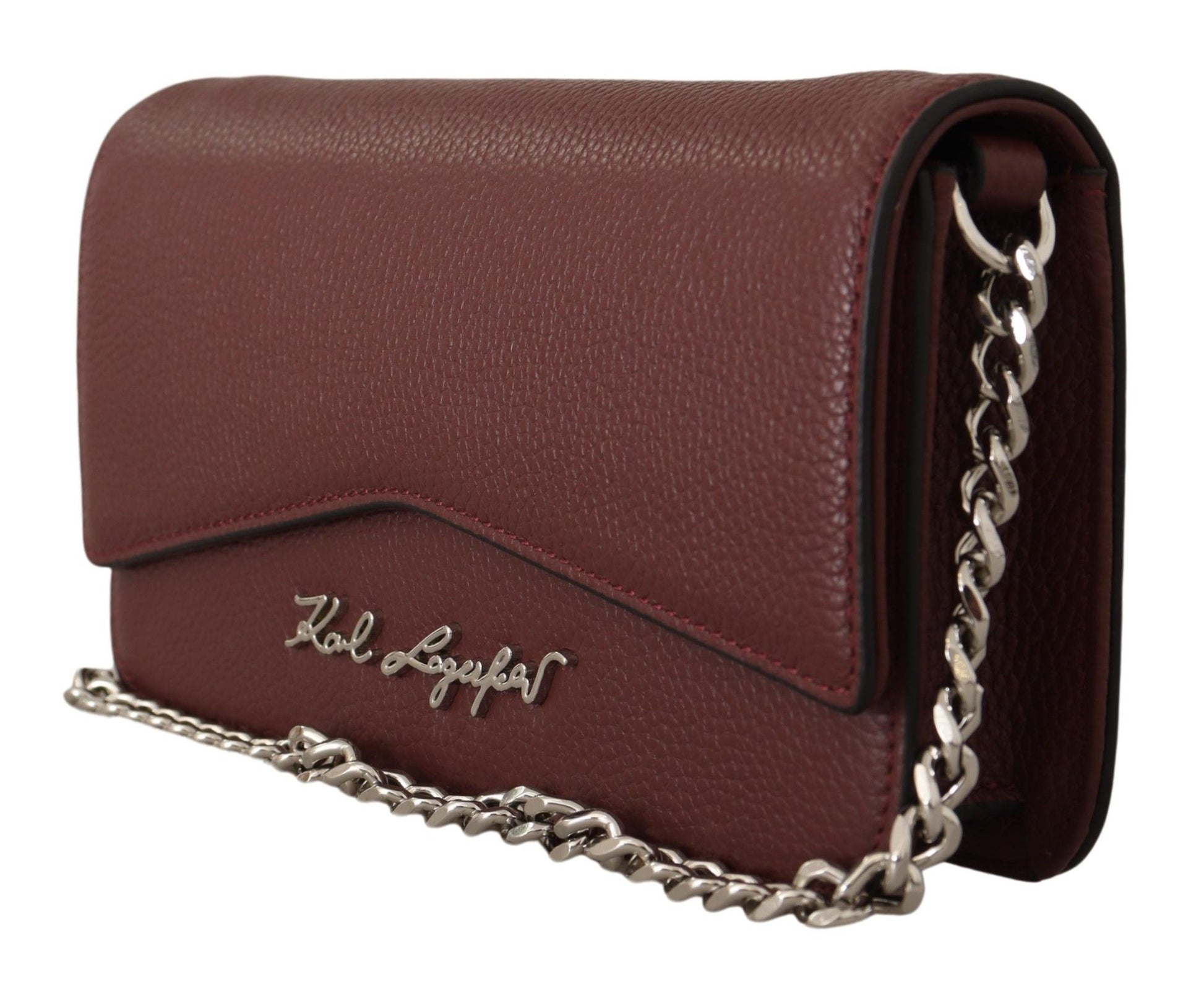 Elegant Wine Leather Evening Clutch