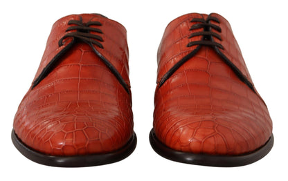 Exquisite Exotic Croc Leather Lace-Up Dress Shoes