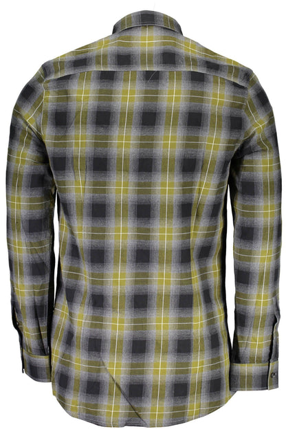 Green Cotton Men Shirt