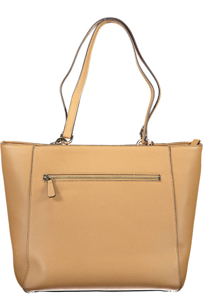 Brown Polyethylene Women Handbag