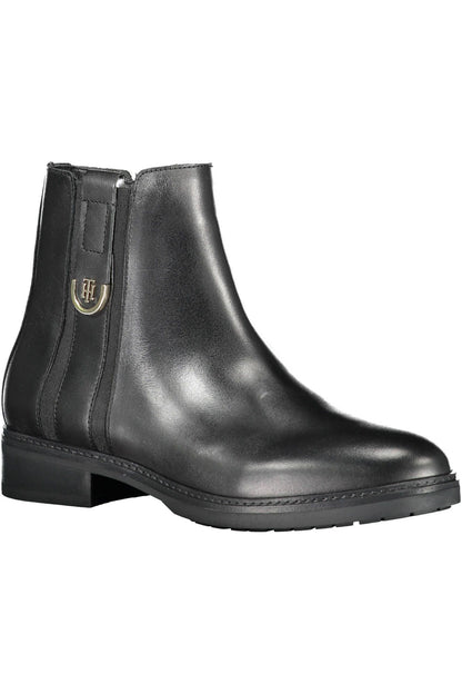 Black Leather Women Boot