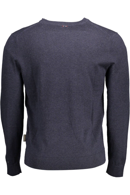 Blue Cotton Men Sweater