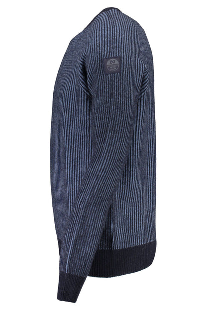 Blue Wool Men Sweater