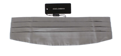 Elegant Silver Silk Cummerbund