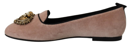 Elegant Pink Velvet Devotion Loafers