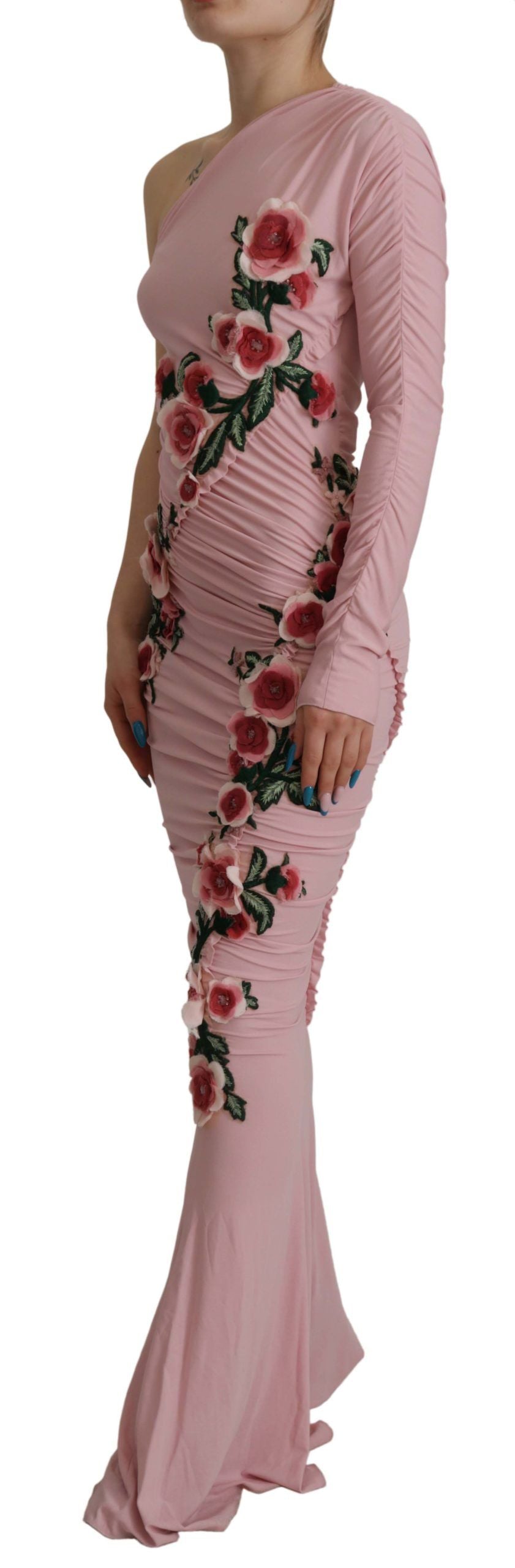 Elegant Pink One Shoulder Bodycon Dress