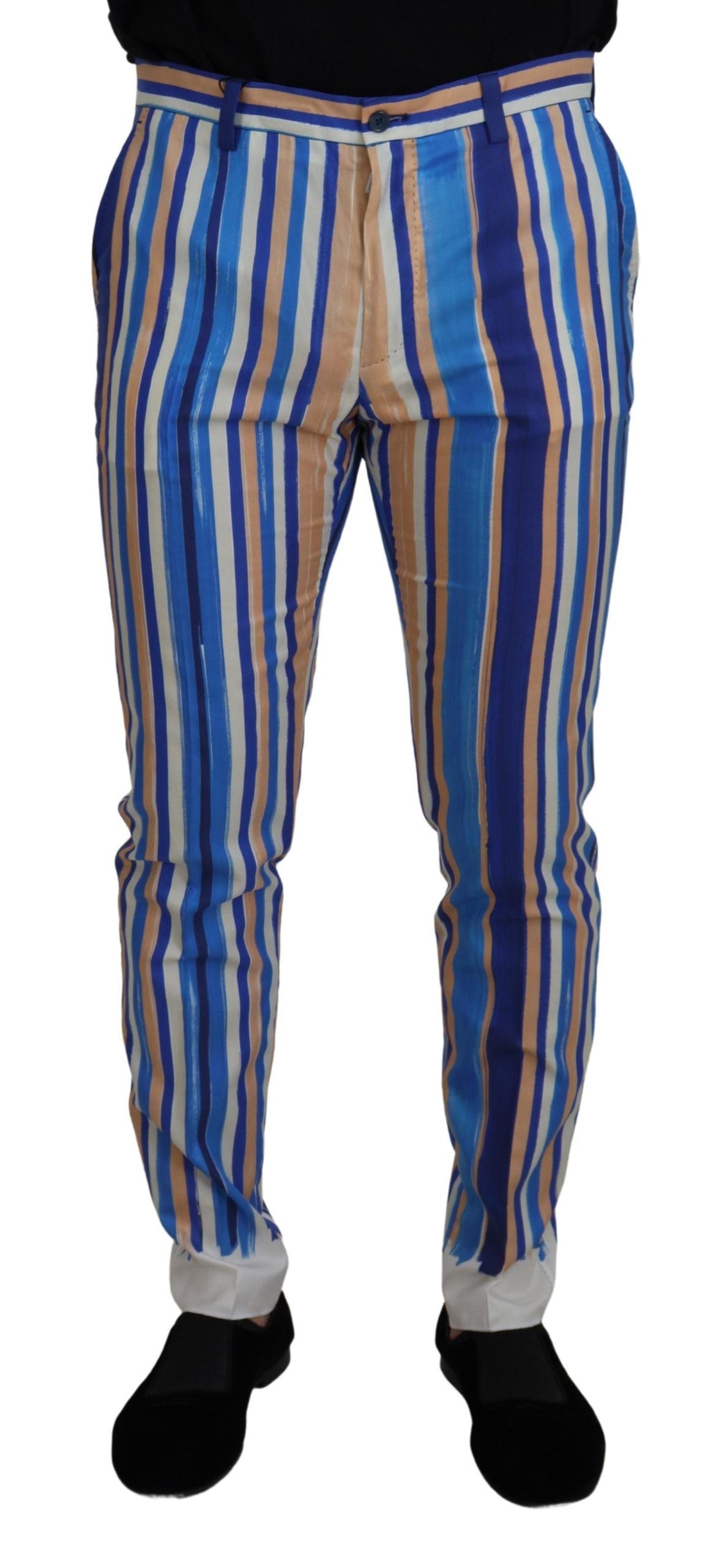 Sleek Striped Slim Fit Chinos