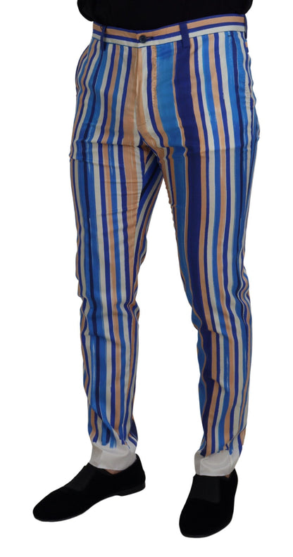 Sleek Striped Slim Fit Chinos