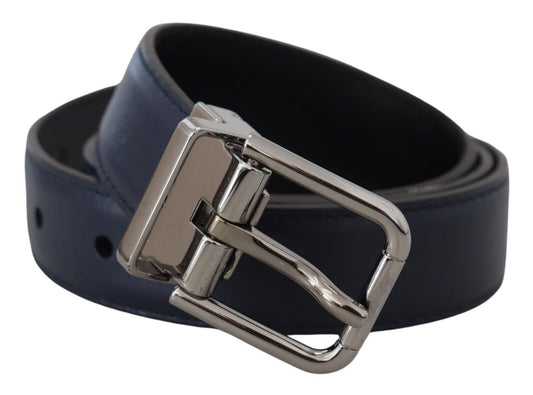 Elegant Blue Calf Leather Belt