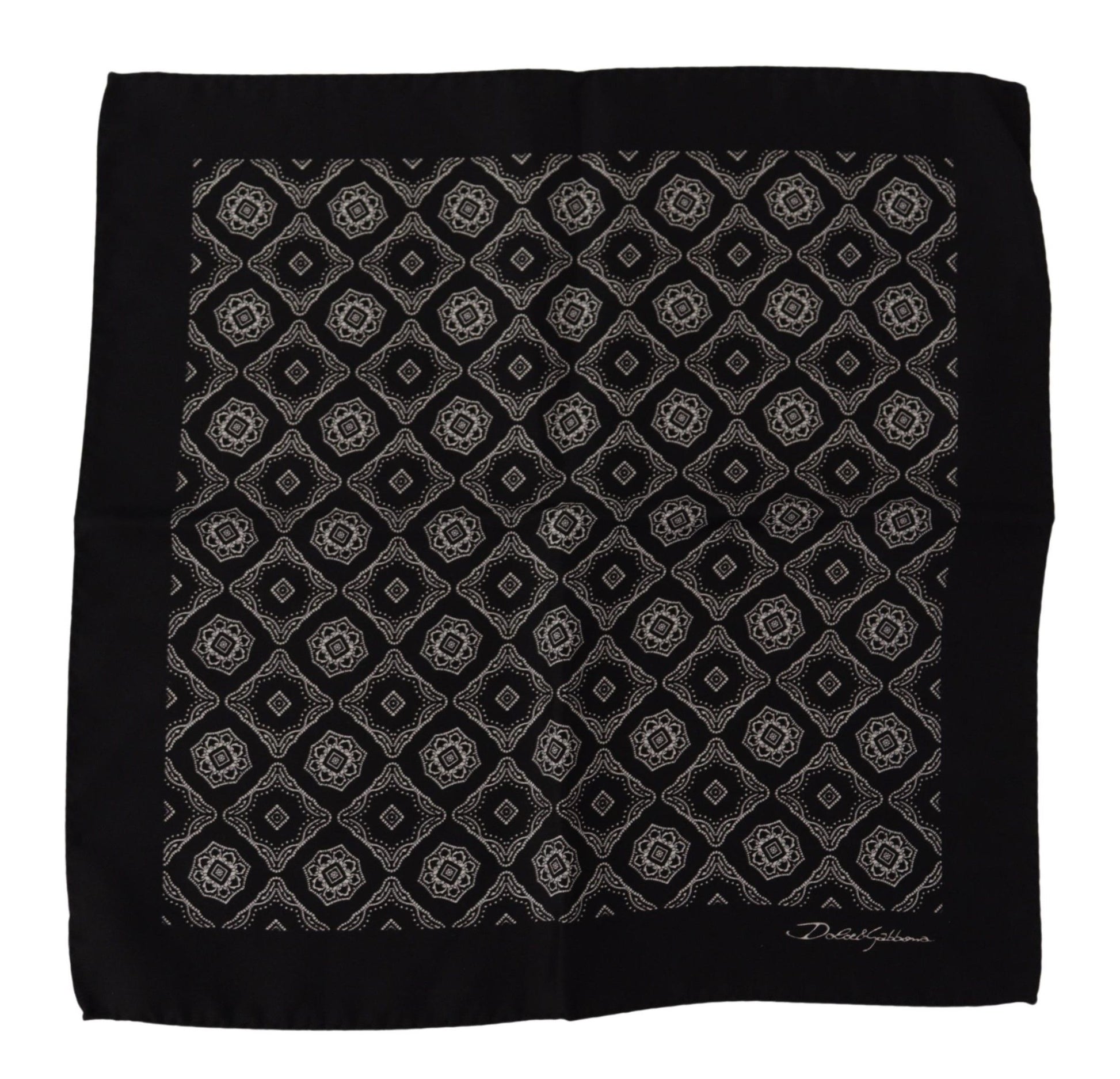 Elegant Geometric Silk Square Scarf