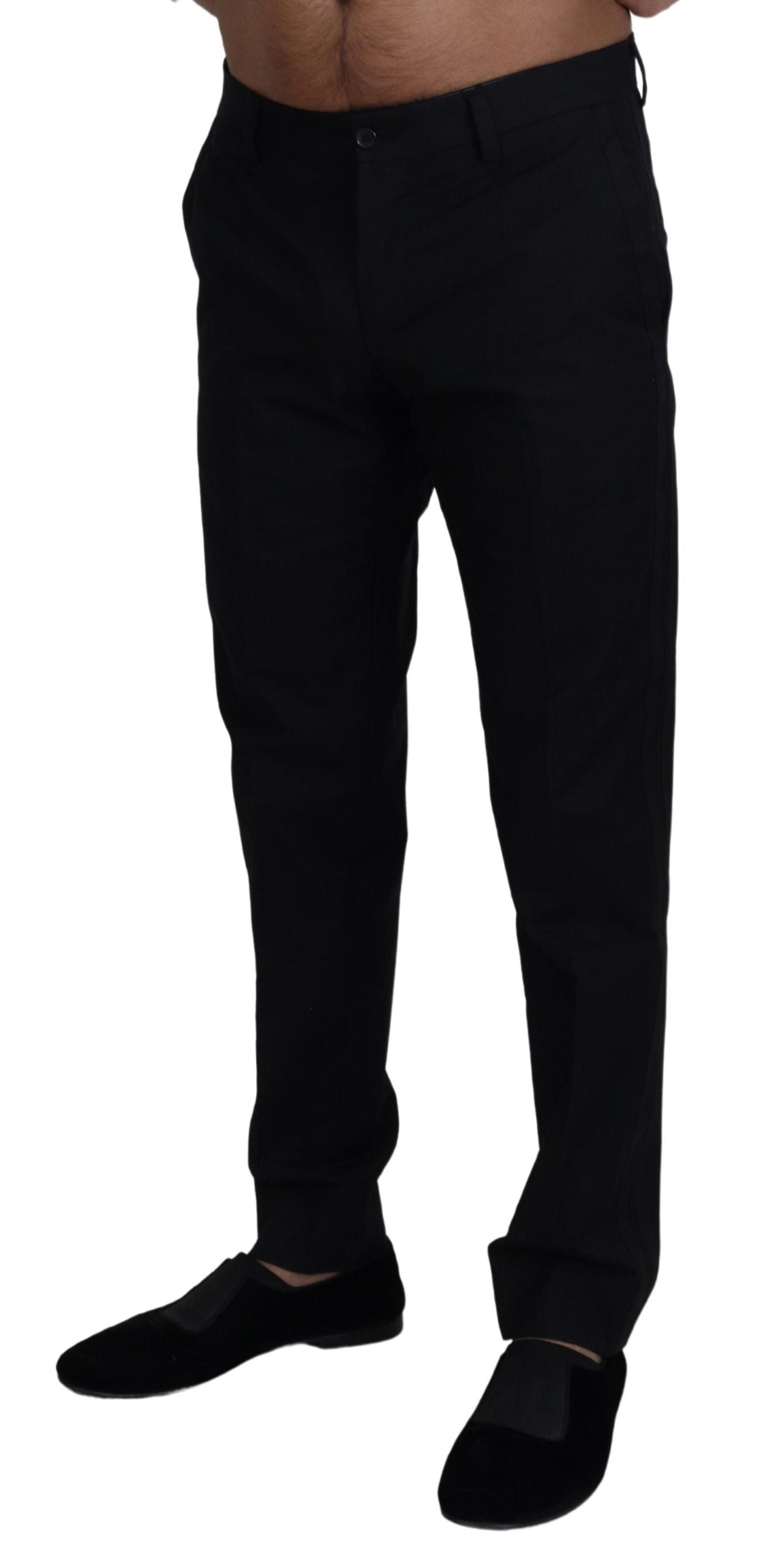 Elegant Black Cotton Trousers