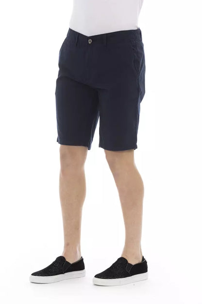 Blue Cotton Men Bermuda Shorts