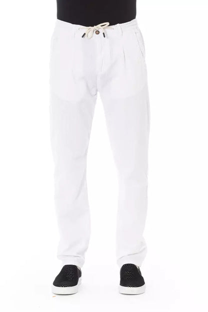 White Cotton Men Chino Pants