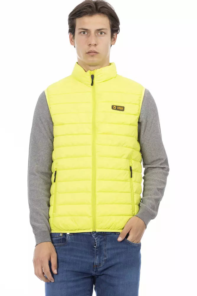 Yellow Polyester Men Jacket