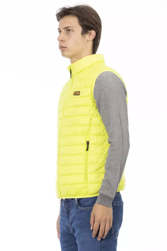 Yellow Polyester Men Jacket