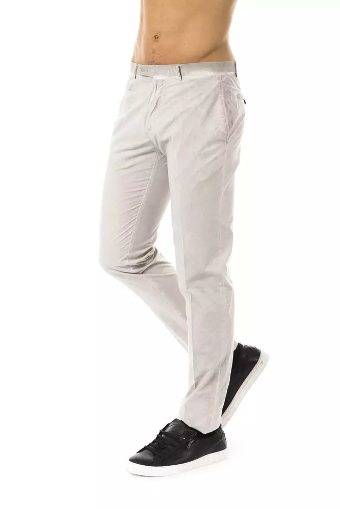 Gray Cotton Men Casual Pant