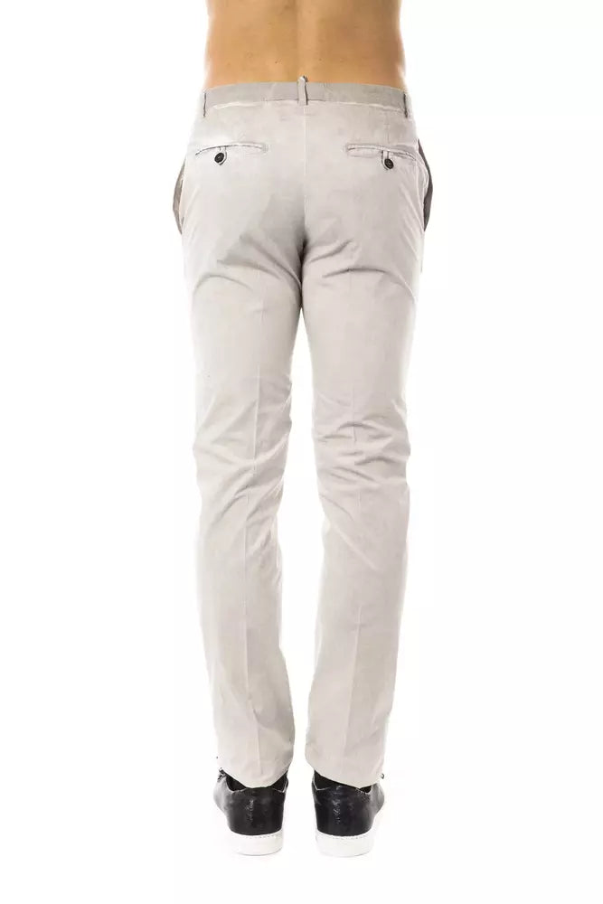 Gray Cotton Men Casual Pant