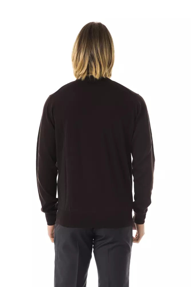 Brown Merino Wool Men Sweater