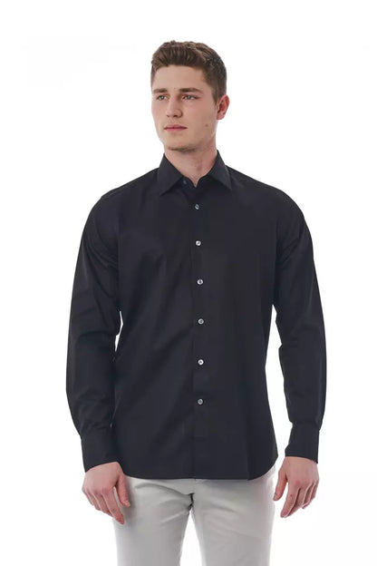 Black Cotton Men Shirt