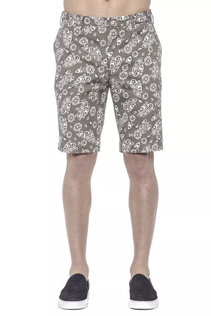 Green Cotton Mens Bermuda Short