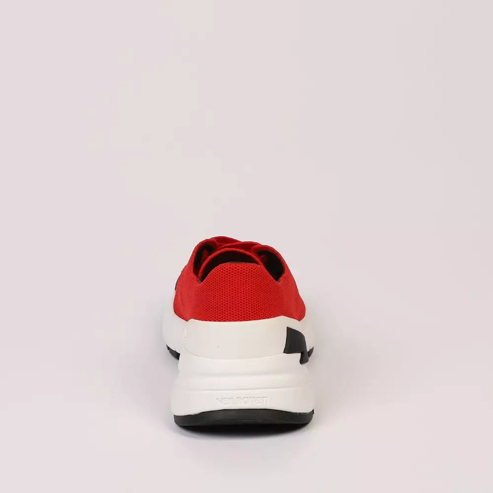 Red Textile Men Sneaker