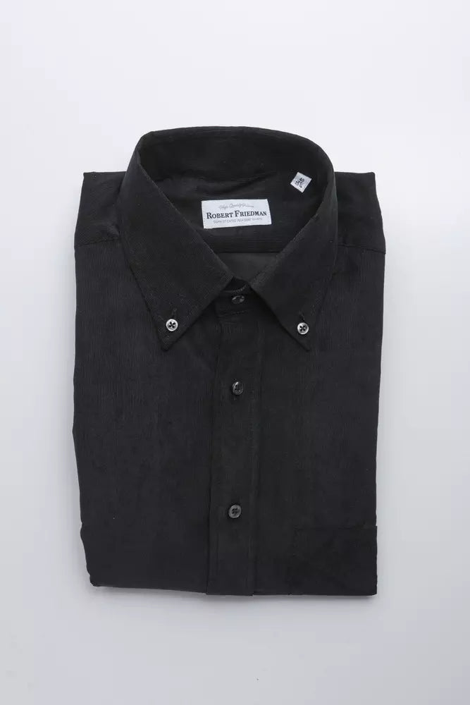 Black Cotton Men Shirt