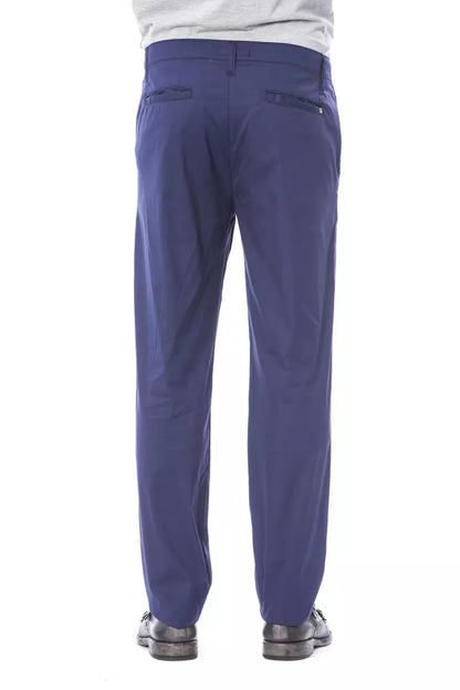 Blue Cotton Men Chino Pant